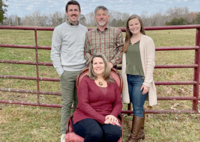 Kendra Stribling and her family posed at a farm