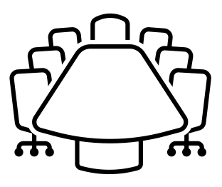 icon of a board room table and chairs